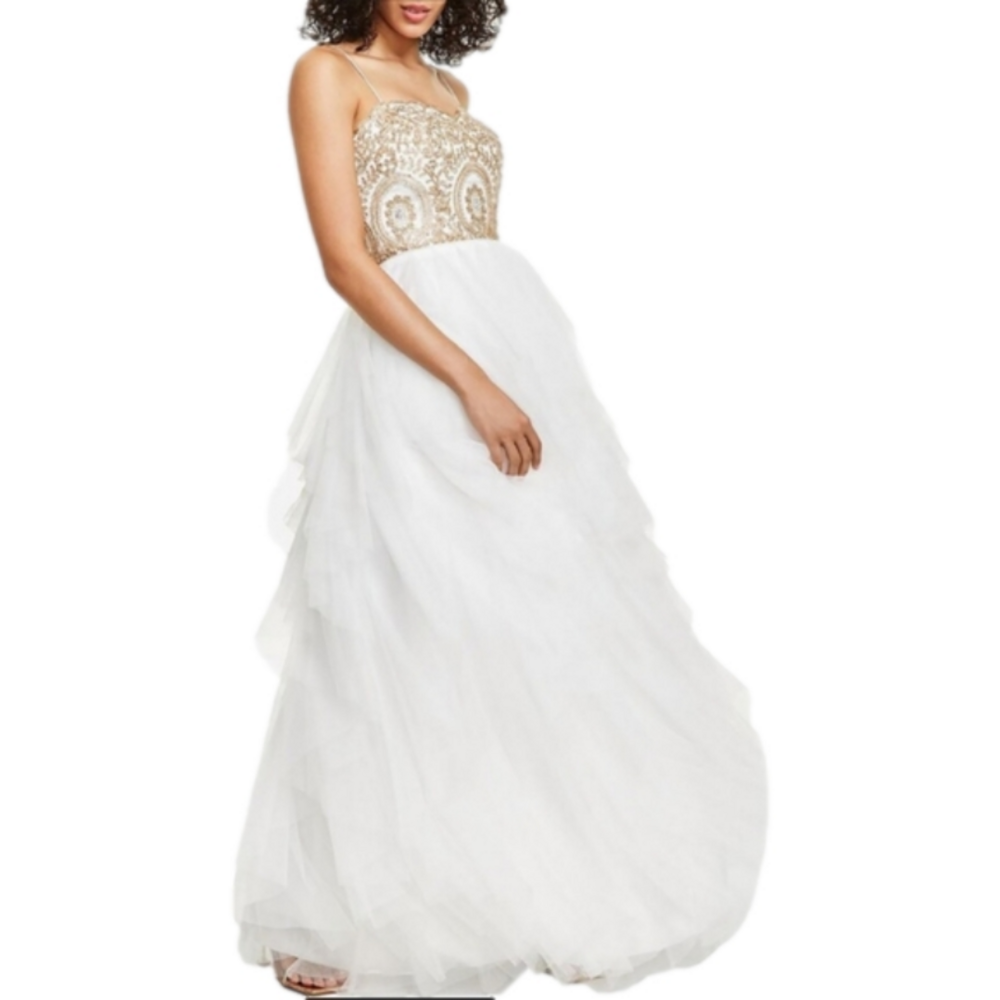 Say Yes To The Prom Juniors Embellished Strapless Gown Size 9